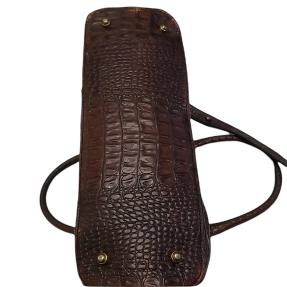 Vintage Brahmin Crocodile Embossed Leather Handbag - Picture 7 of 13